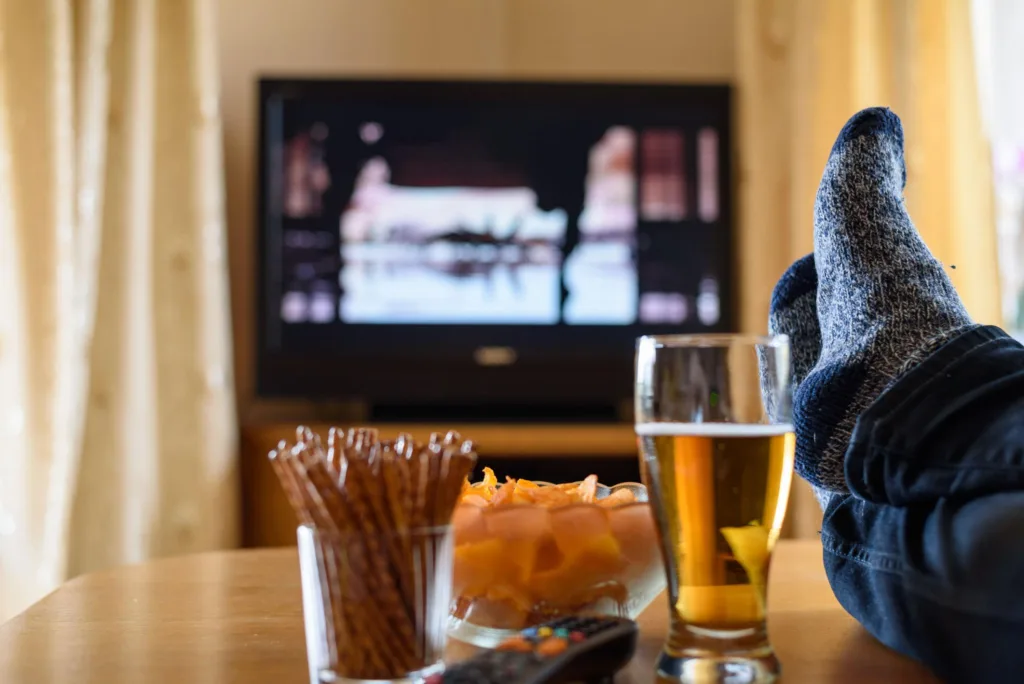 Watching a film at home